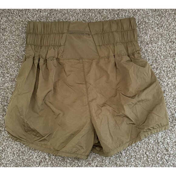 Free People The Way Home Army Green Lined Shorts Size Small Athletic Running L1 - Picture 3 of 8